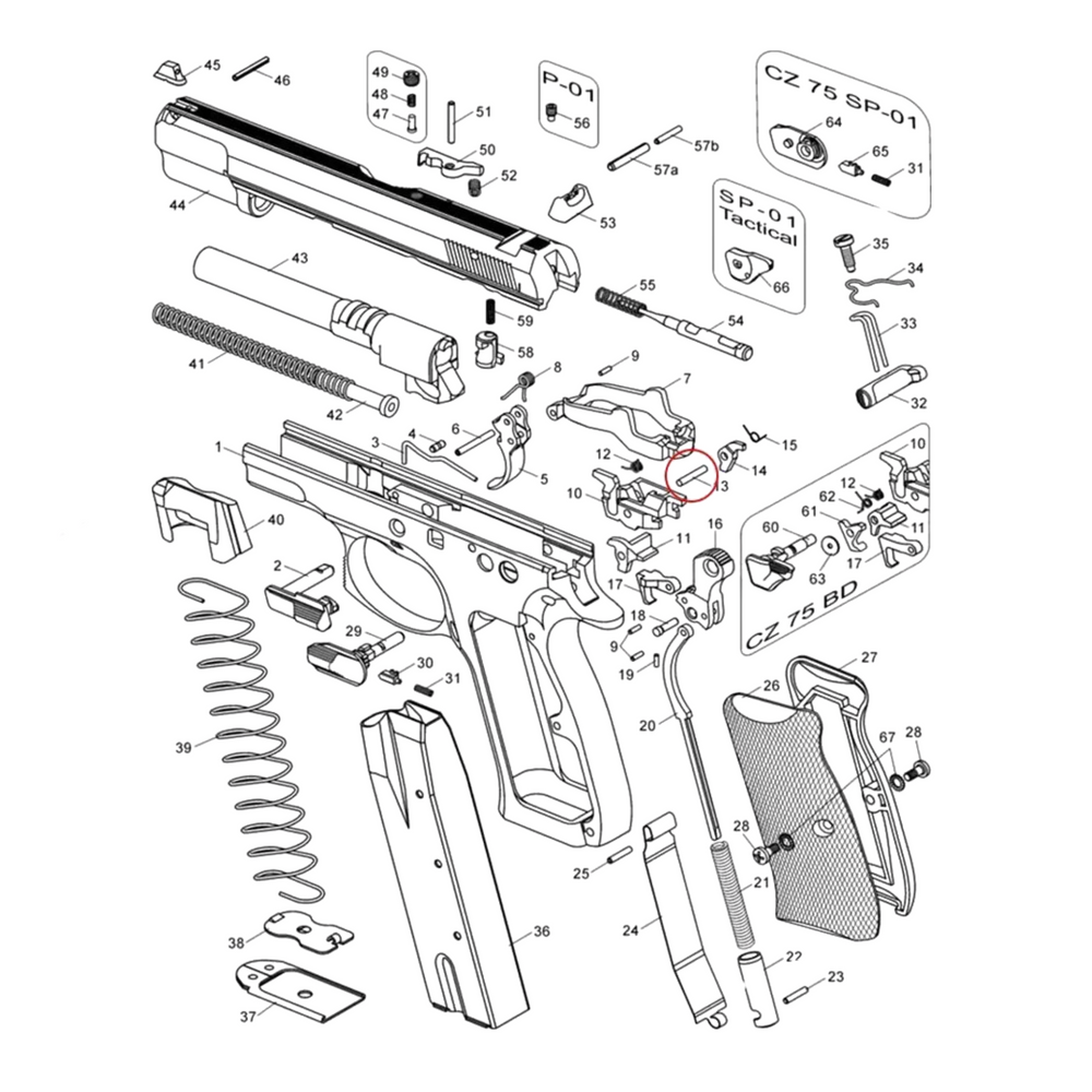 CZ PINO SEAR CZ 75 SP-01 S2 TS