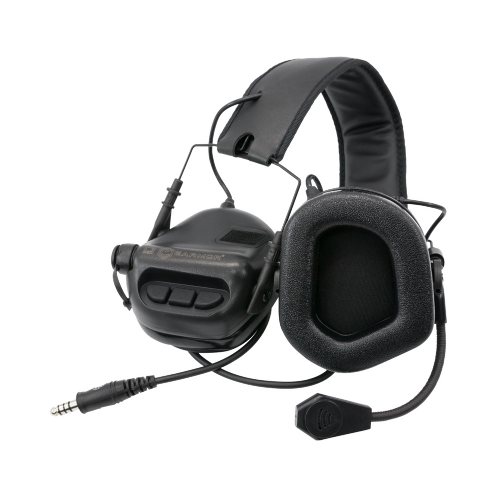 HEADSET ABAFADOR EARMOR M32 MILITAR ELETRONICO PRETO