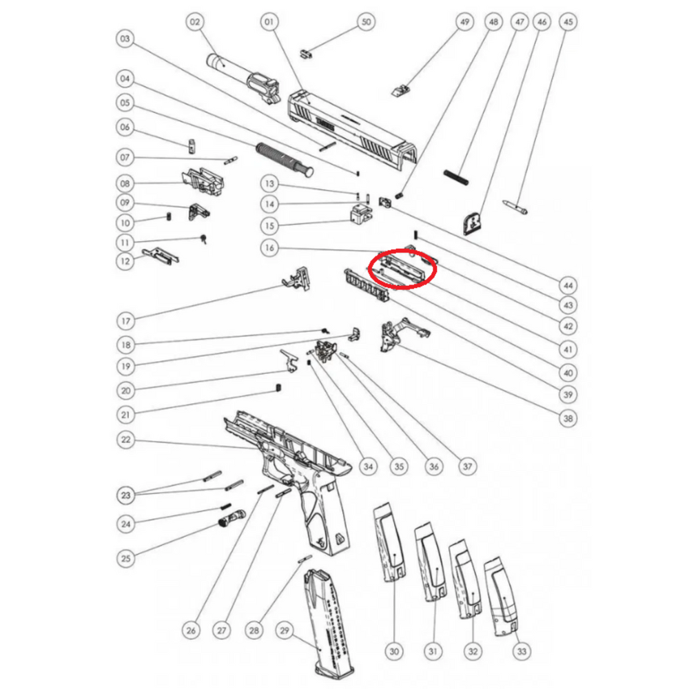 GUIA PERCUSSOR DIREITA TAURUS TS9