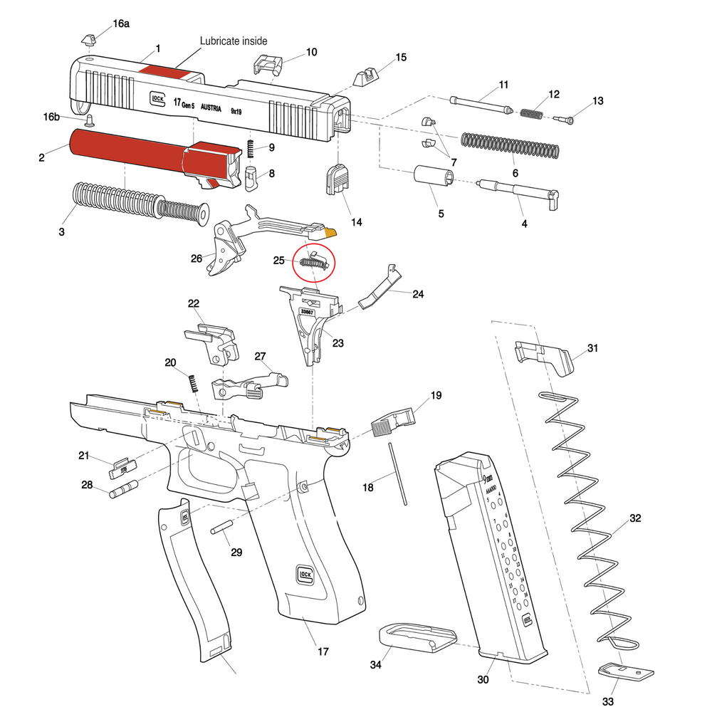 GLOCK OEM MOLA GATILHO GEN 5