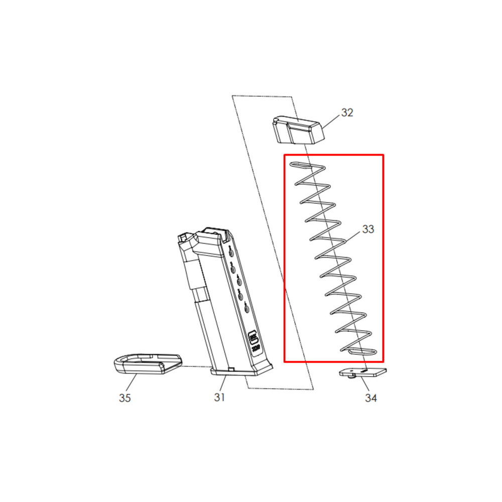 ET MOLA CARREGADOR 15RD GLOCK