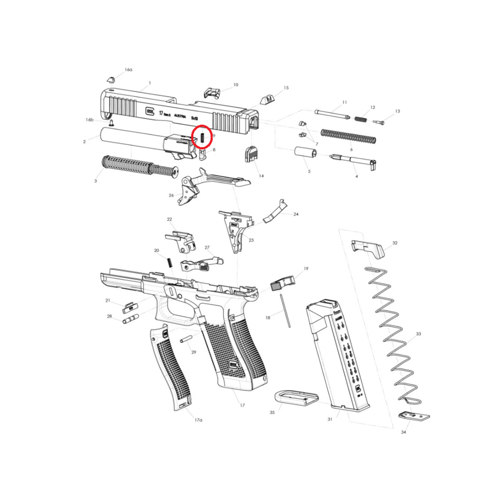 Rotating Glock Cursor ET MOLA COMPETICAO TRAVA PERCURSOR GLOCK – Xtreme Shooting