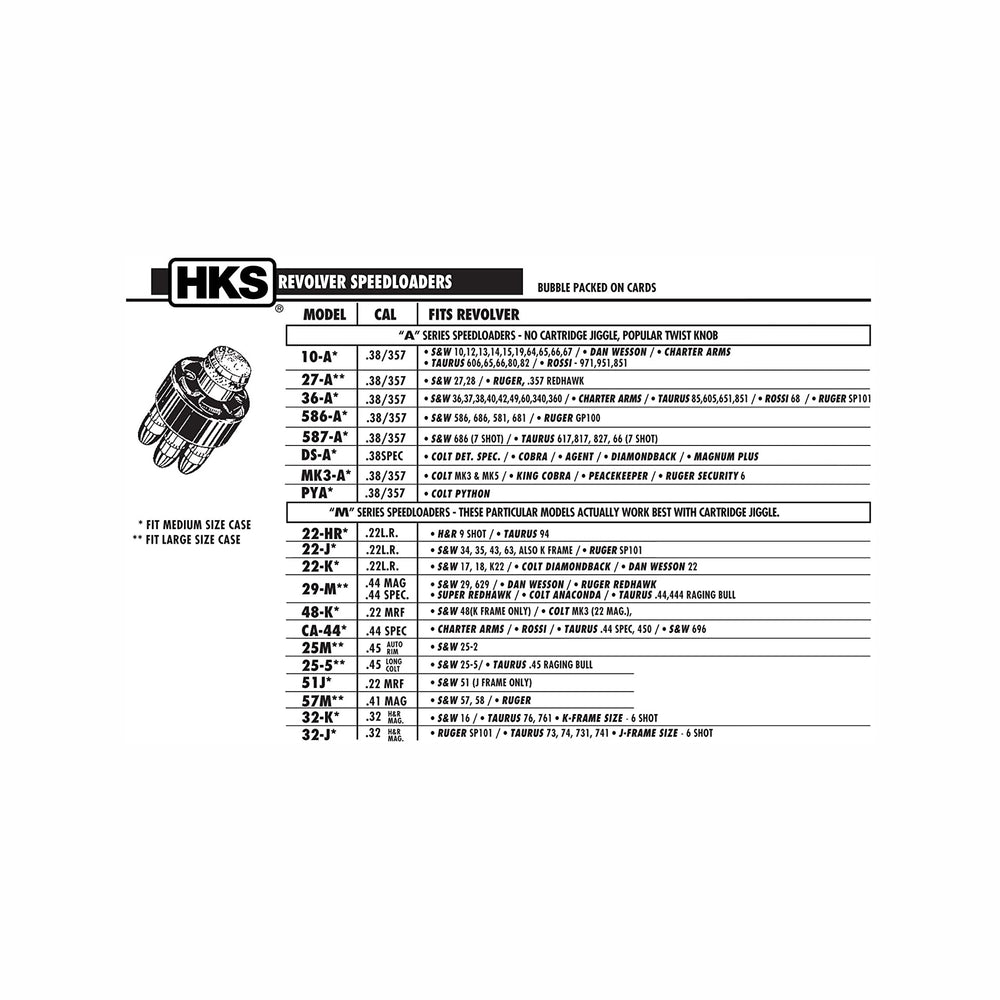 SPEED LOADER HKS REVOLVER 44 MAG 6 TIROS 29-M