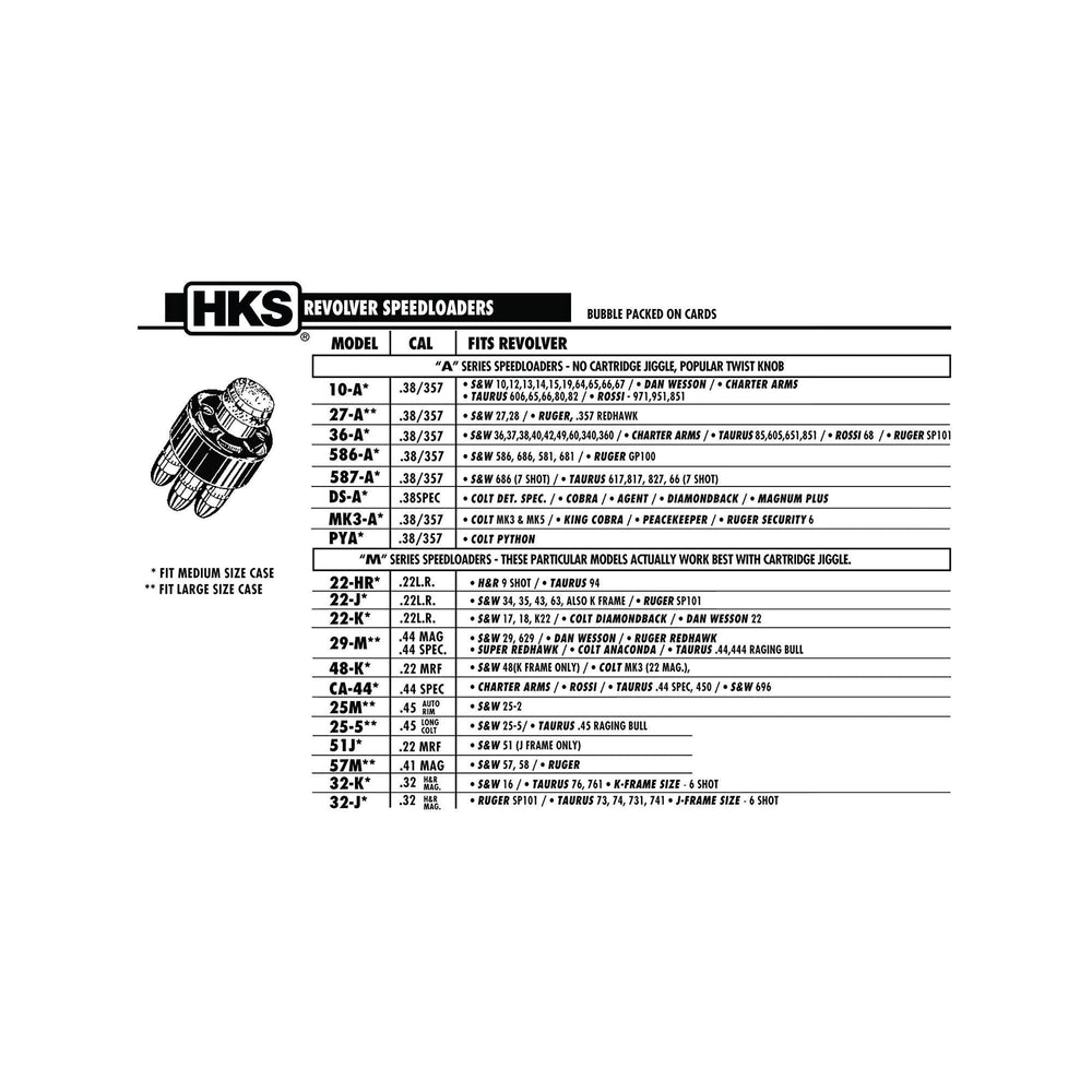 SPEED LOADER HKS REVOLVER 38SPL 357MAG 7 TIROS  587-A